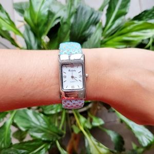 Polka Dot Redsky Quartz Blue & Silver Watch